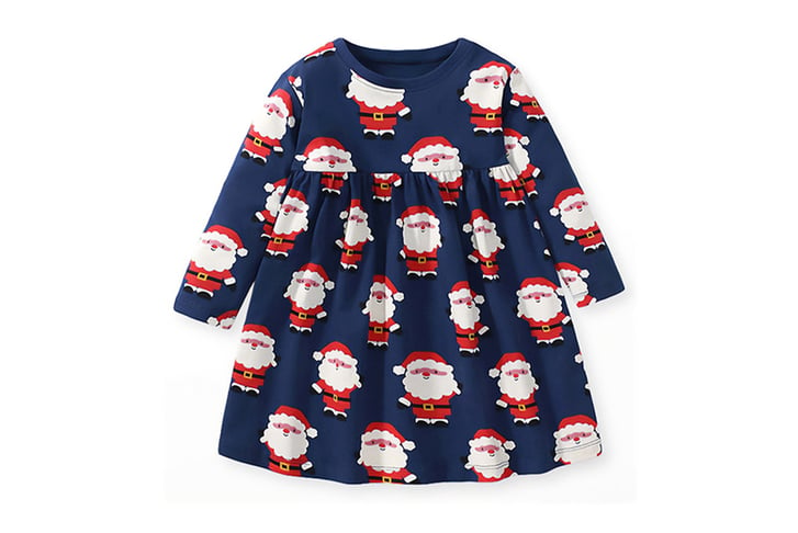 IRELAND-Girl-Santa-Printing-Long-Sleeves-Dress-2