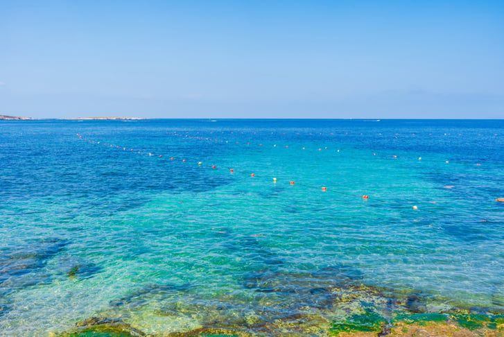 Crystal clear sea in Saint Paul's Bay, Malta