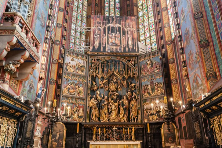 The altarpiece of Veit Stoss in St. Mary's Basilica, Cracow, Poland.