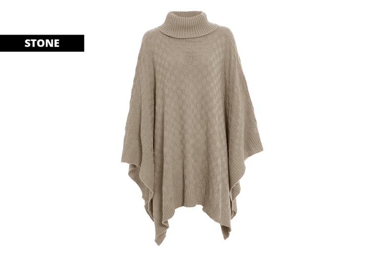 Roll neck clearance poncho jumper