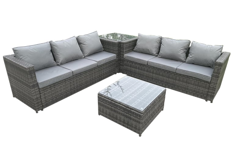 6-seater Rattan Sofa Set & 2 Tables Offer - Wowcher