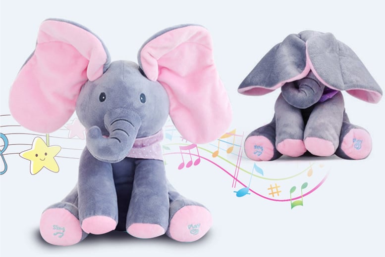 Musical peek a hotsell boo elephant