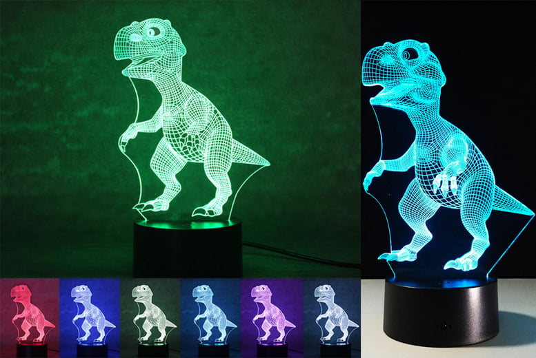 Personalised Roarsome Dinosaur LED Colour Changing Night Light