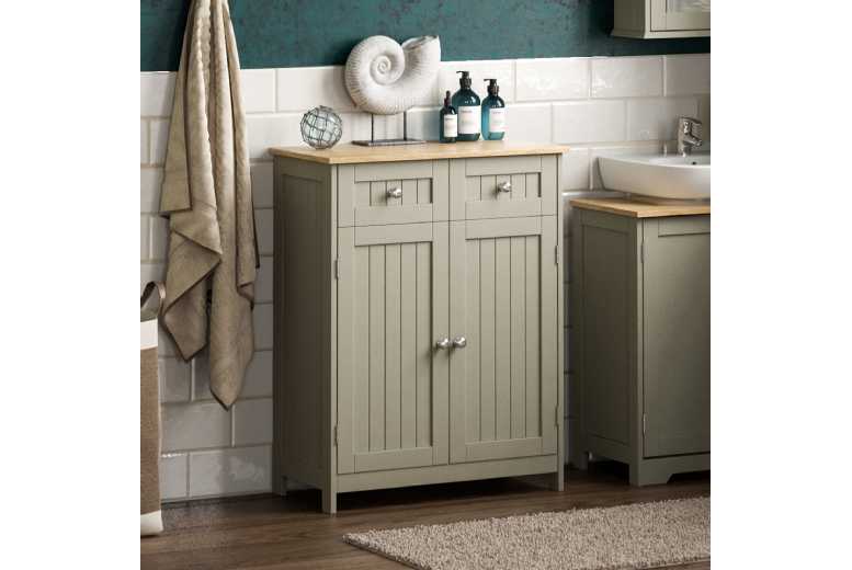 Priano Bathroom Sink Cabinet Under Basin Unit Cupboard Storage Furniture  Grey