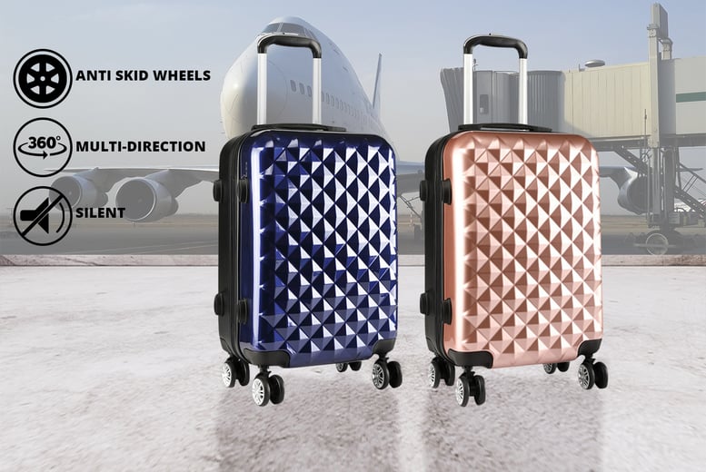 Large Capacity Luggage Case With Wheel, Argyle Pattern Travel