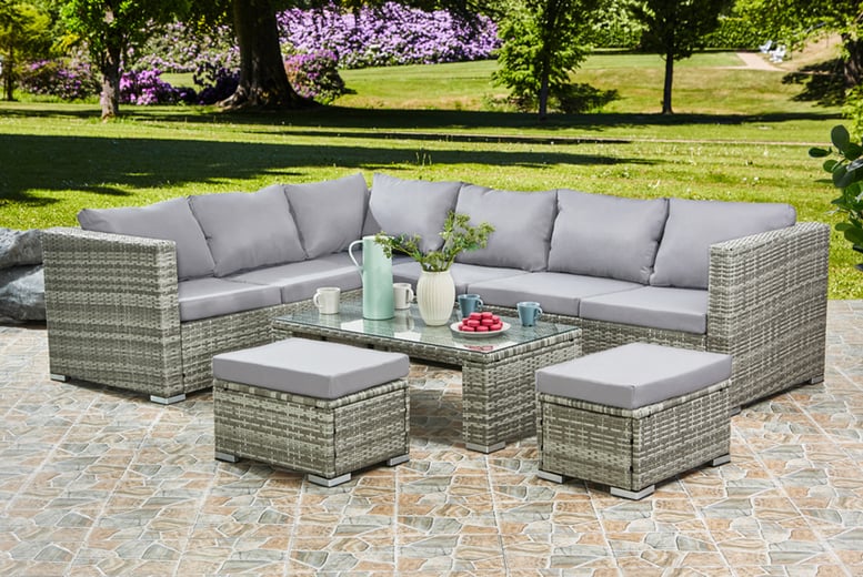 8 seater rattan discount corner sofa set