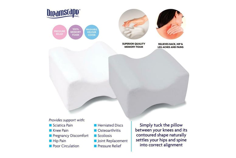 Memory Foam Leg Pillow Orthopaedic Contour Back Hips Knee Support Pain  Relief UK