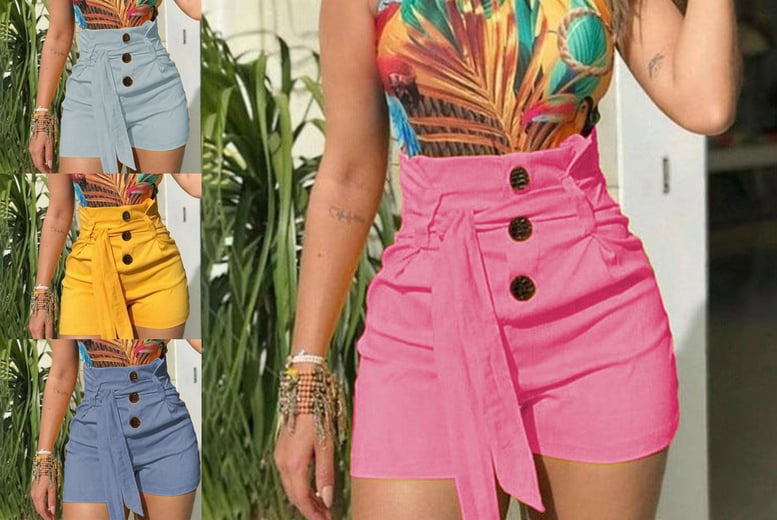 High waisted tie up on sale shorts