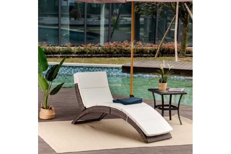 129 instead of 279.99 for a Outsunny Wicker Folding Sun Lounger