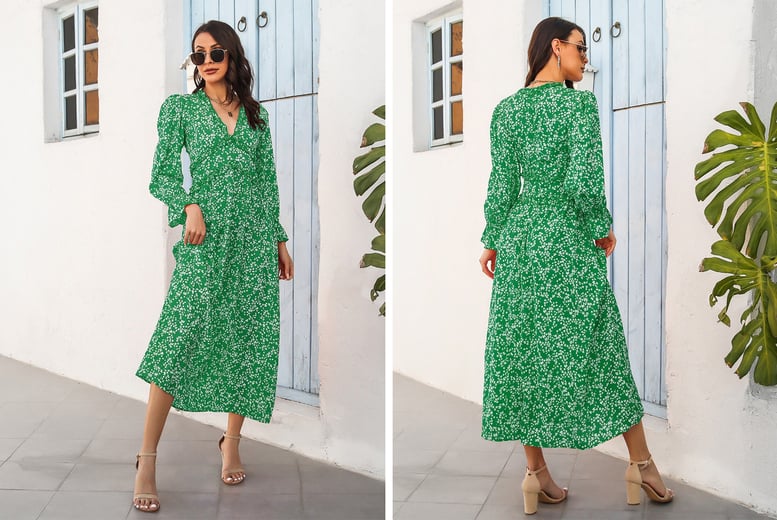 Long green hotsell summer dress