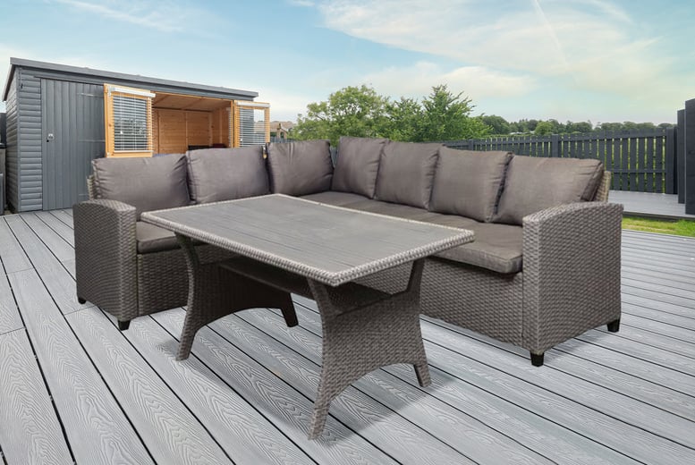 6 Seater Rattan Garden Furniture Set 2 Colours Deal Wowcher