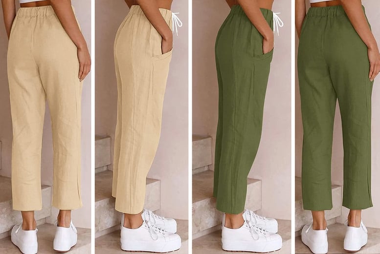 Women's Linen Trousers – 3 Colours Offer - LivingSocial