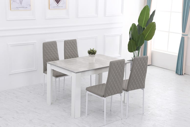 dining-table-with-4-chairs-Grey-&-white-set-5