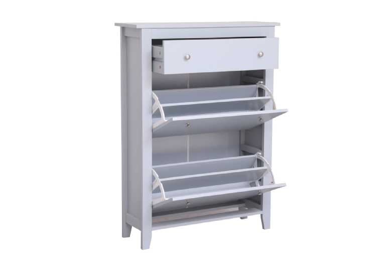 Furniture HMD Grey Shoes Storage Cabinet - Wowcher