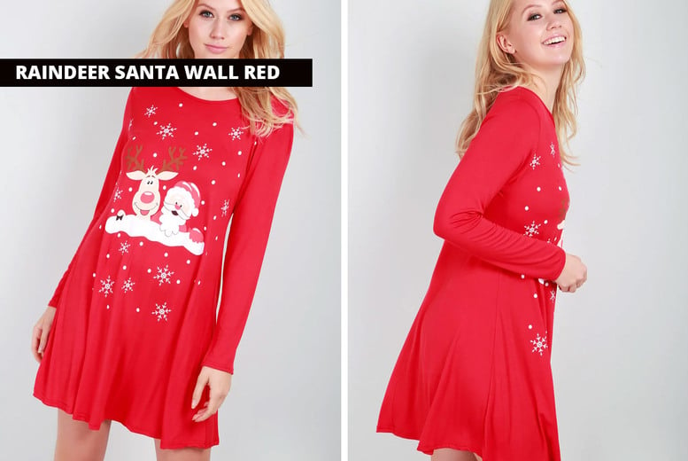 Long sleeve hotsell red christmas dress