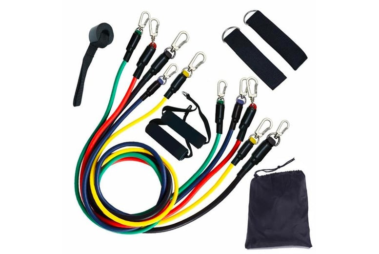 11 Piece Resistance Band Set Deal Wowcher