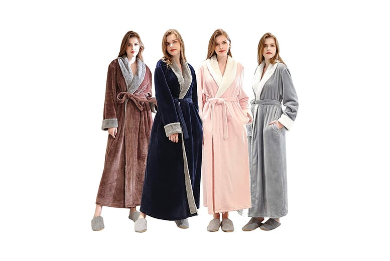 Long Hooded Zip Up Dressing Gown Deal - Wowcher