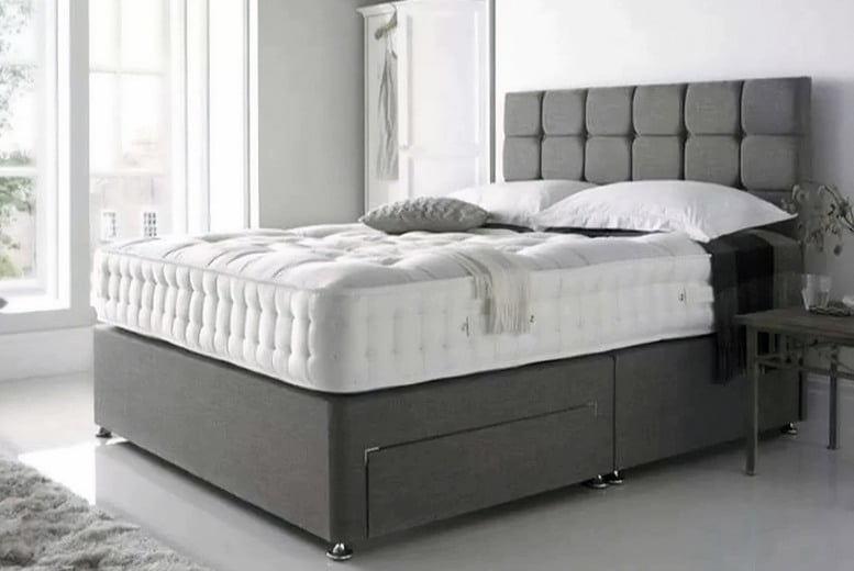 Grey-Linen-Divan-Bed-Set-With-Cube-Headboard-