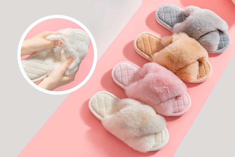 Cheap fuzzy sale slippers