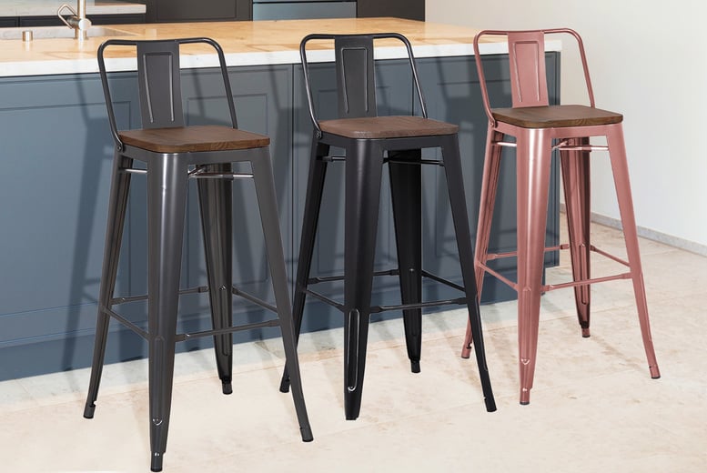 Grey and best sale copper bar stools