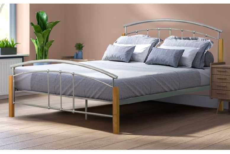 Metal bed deals and mattress