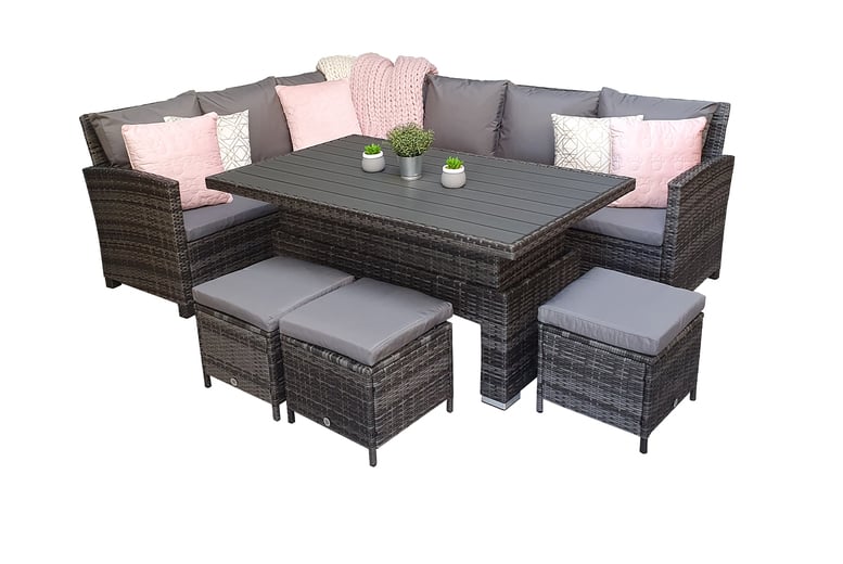 Grey Seater Rattan Corner Garden Furniture Offer Wowcher