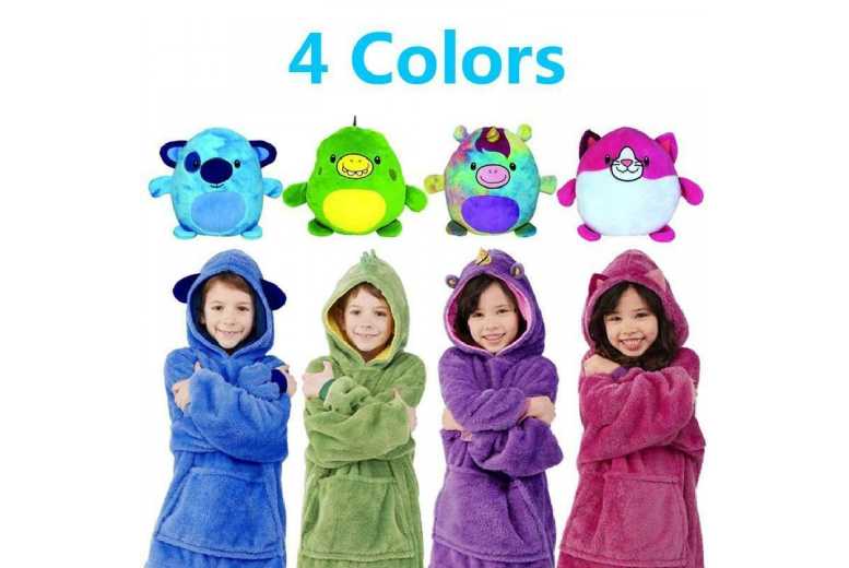 Oversized Kids Snuggle Hoodie 4 Colours LivingSocial