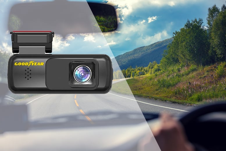 Goodyear HD Mirror Dash Cam Car DVR Video Recorder with Front and