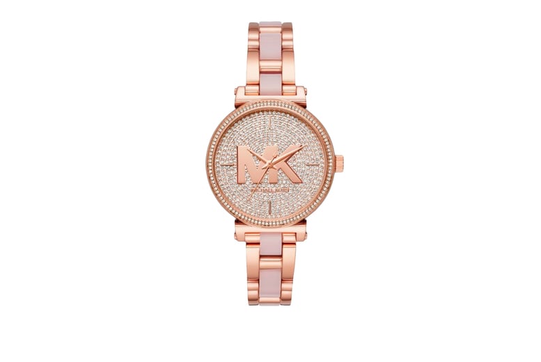 Michael kors world deals map watch rose gold