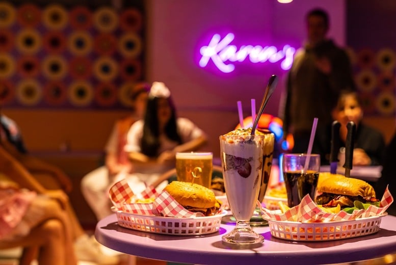 Karen’s Diner: Burger, Fries & a Drink for 2 – Cocktail Upgrade