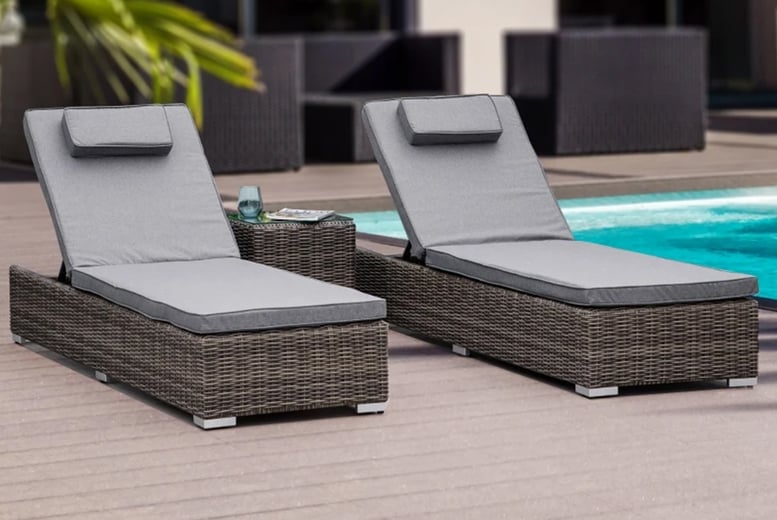 Outdoor Rattan Lounger Set Offer - Adjustable Patio Furniture ...