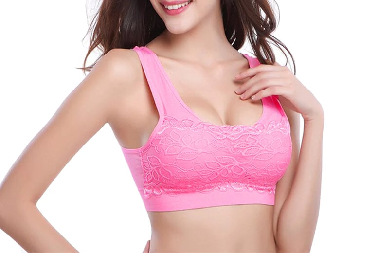 Women-Wireless-Padded-Sports-Lace-Bra-2
