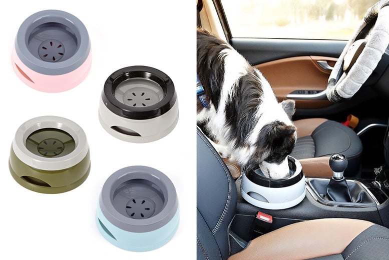 Dog water bowl outlet for car cup holder