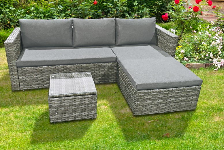 Wowcher corner best sale sofa rattan