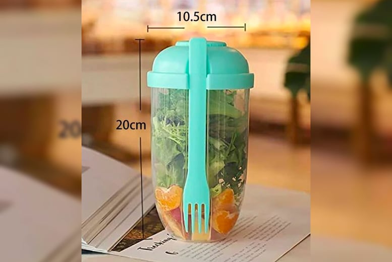 Fresh Salad Shaker Cup with Fork Deal - Wowcher