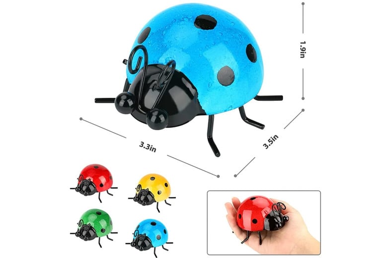 4pcs-Metal-Ladybug-Wall-Decor-3D-Iron-Art-8