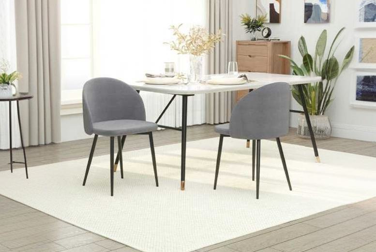 HOMCOM Contemporary Design Dining Chairs 2 Colours Wowcher