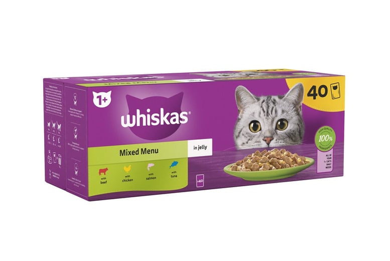 Cat food shop packets