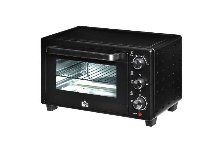 HOMCOM Convection Mini Oven Toaster Oven with Baking Tray Wire Rack Crumb  Tray