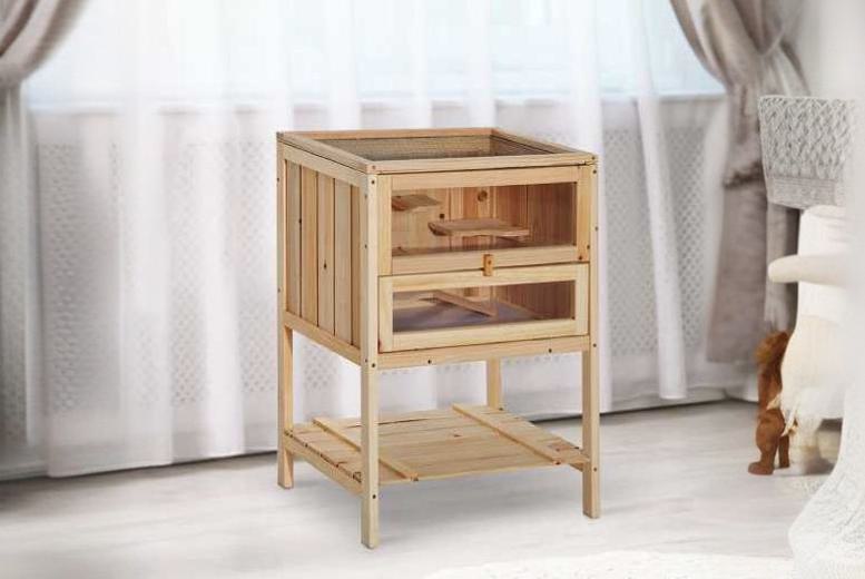 3 tier store wooden hamster cage