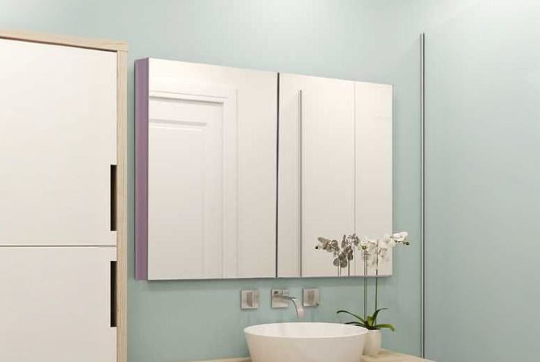 Walnut bathroom deals mirror cabinet