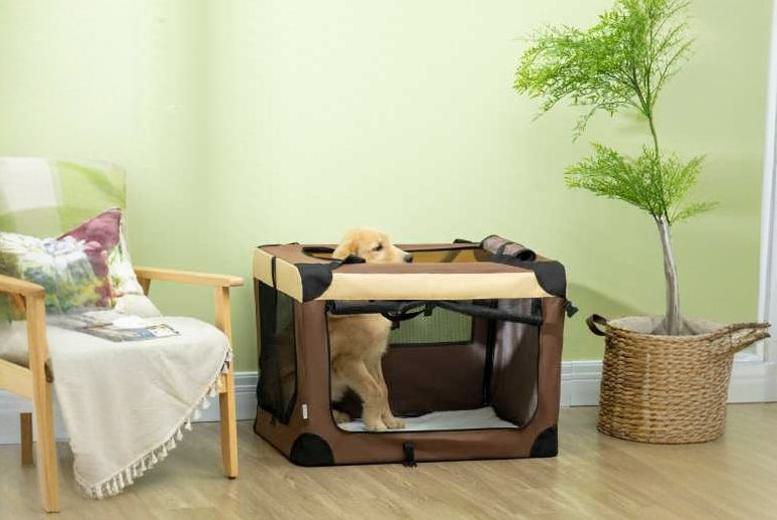 FoldIng Soft Dog Crate for Dogs and Cats, Pet Travel Carrier - 20L x 14W  x 14H