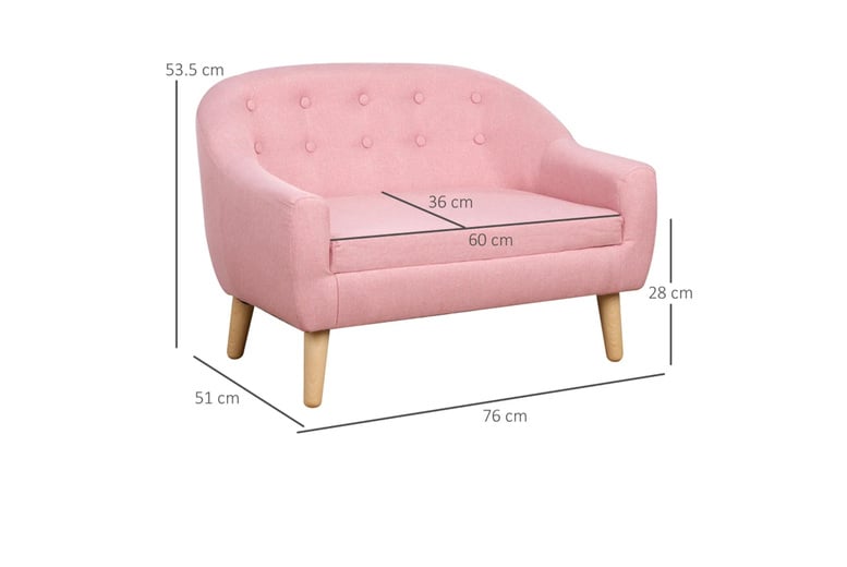 2-Seat-Kids-Sofa-Linen-Fabric-10