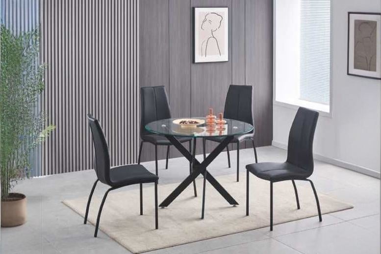 Lorenzo tempered store glass dining table