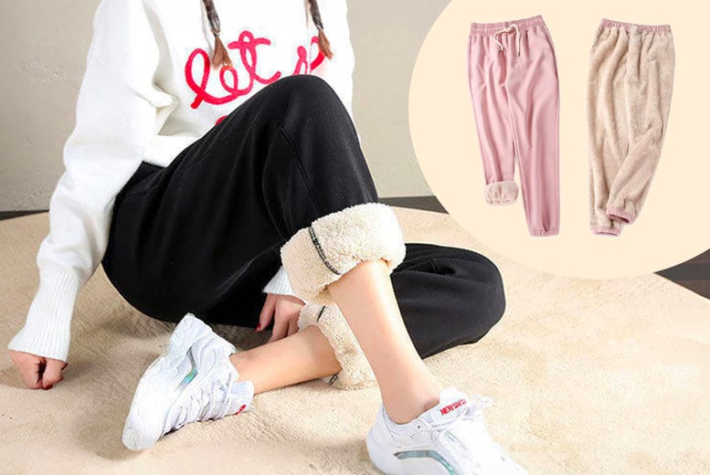 Women's fleece lined joggers on sale uk