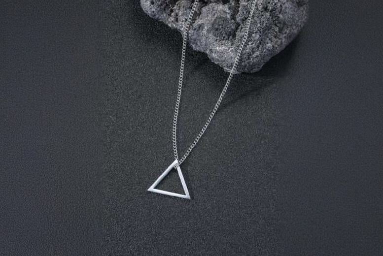 Silver hot sale triangle necklace