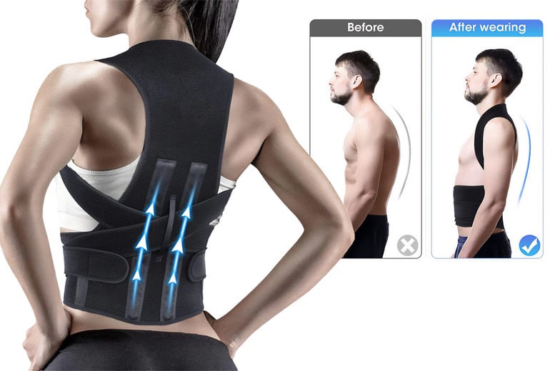 Adult Posture Corrector Adjustable Back Brace Support Straightener-1