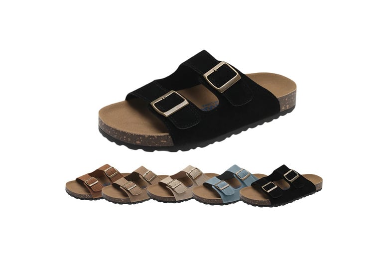 Women's 2 hot sale buckle sandals