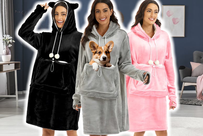 Long Hooded Zip Up Dressing Gown Deal - Wowcher