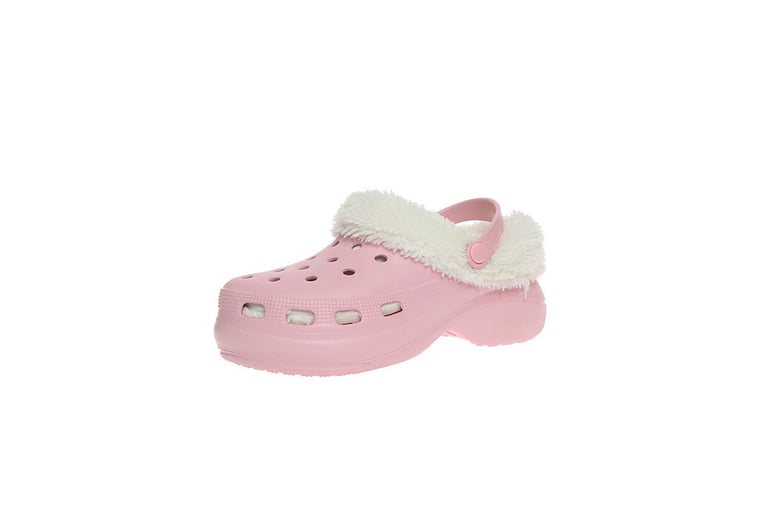 Fuzzy crocs light pink new arrivals